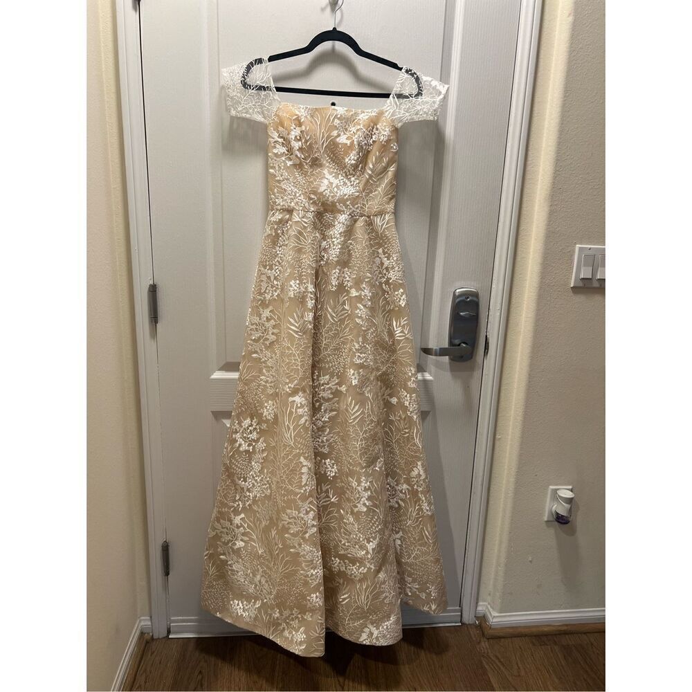 Vone Bridal Evening Prom Dress A-Line Gown Overlay Mesh Bachelorette size S NWT